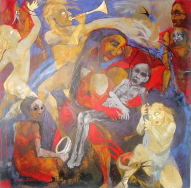 Pintura intitulada ""Os condenados"" por Roxanne Bueso, Obras de arte originais