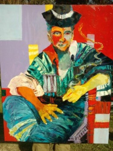 Pintura intitulada "Manel com cigarro" por Roxanne Bueso, Obras de arte originais