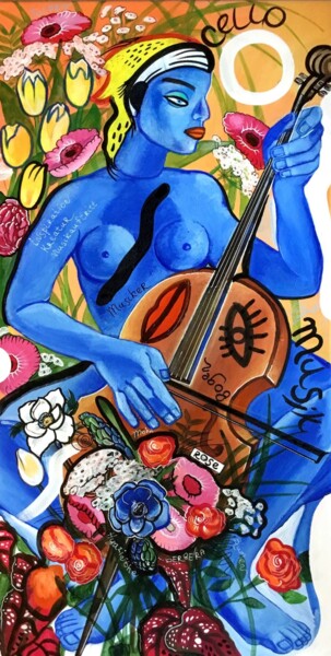 Картина под названием "Cello" - Bugaenko Natalia, Подлинное произведение искусства, Акрил