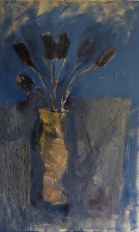 Картина под названием "Чёрные цветы" - Сергей Бугровский, Подлинное произведение искусства