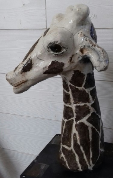 Sculpture intitulée "Le Père des Girafes" par Buissonnières, Œuvre d'art originale, Céramique