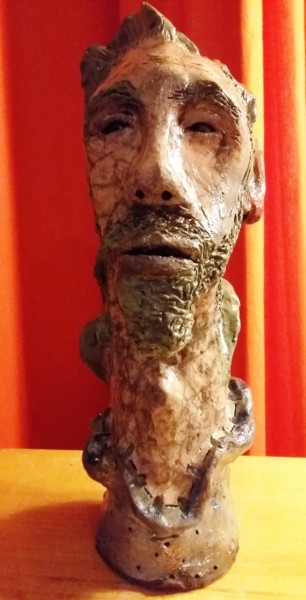 Sculpture intitulée "L'Iroquois de Paimp…" par Buissonnières, Œuvre d'art originale, Céramique
