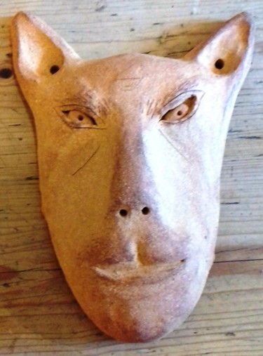 Sculpture intitulée "Mascaron du Diable…" par Buissonnières, Œuvre d'art originale, Céramique