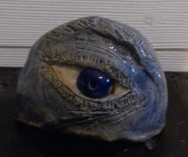 Sculpture intitulée "Blue Eye" par Buissonnières, Œuvre d'art originale, Céramique