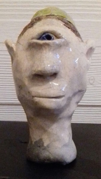 Sculpture titled "Il Ciclope carino" by Buissonnières, Original Artwork, Ceramics