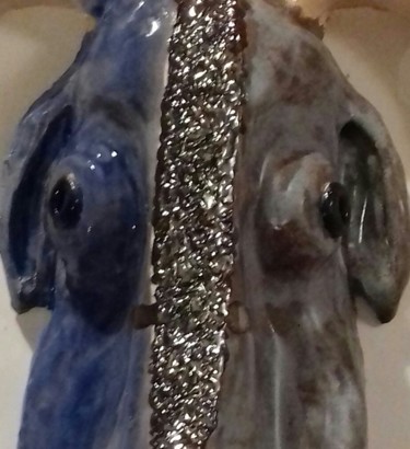 Sculpture intitulée "Ar Maout glas (masc…" par Buissonnières, Œuvre d'art originale, Céramique
