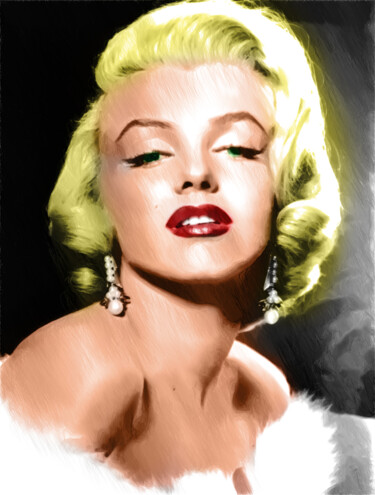 Digitale Kunst mit dem Titel "Marilyn" von Bulent Unsal, Original-Kunstwerk, 2D digitale Arbeit