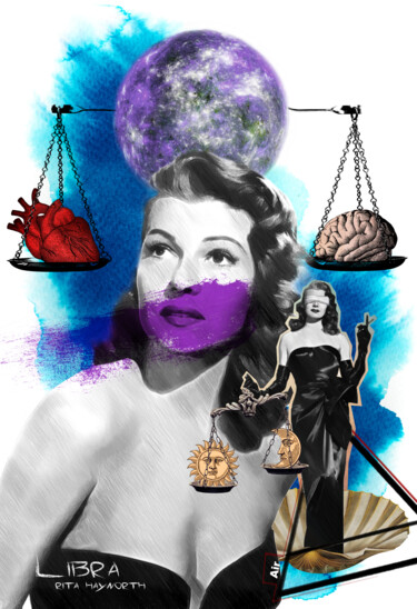 Digitale Kunst mit dem Titel "Hollywood Zodiac Li…" von Bulent Unsal, Original-Kunstwerk, Digitale Collage