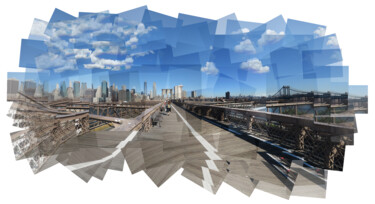 Artes digitais intitulada "Brooklyn Bridge" por Bulent Unsal, Obras de arte originais, colagem digital