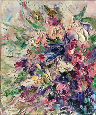Painting titled "Flower dance" by Veronika Bulgakova, Original Artwork, Oil