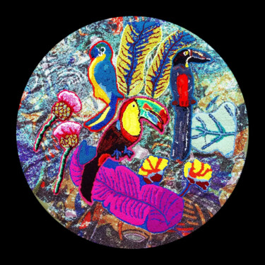 Arte textil titulada "Rainforest" por Buli Archibald Flash, Obra de arte original, Tela