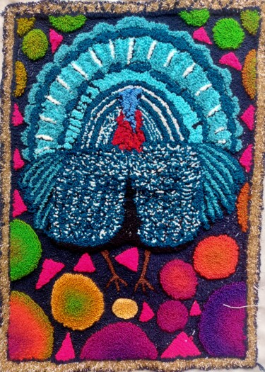 Textile Art titled "The Turkey" by Buli Archibald Flash, Original Artwork, Fabric