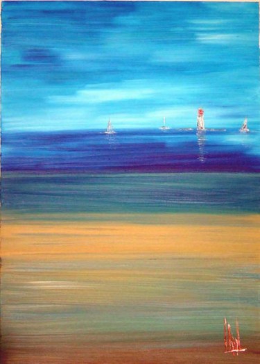 Peinture intitulée "Le phare du Grand J…" par Laurent Buntinx, Œuvre d'art originale