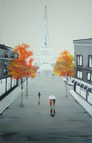 Peinture intitulée "PARIS" par Buran Maliqi, Œuvre d'art originale, Acrylique