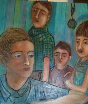 Pintura titulada "Mi familia" por Paulabs, Obra de arte original, Oleo