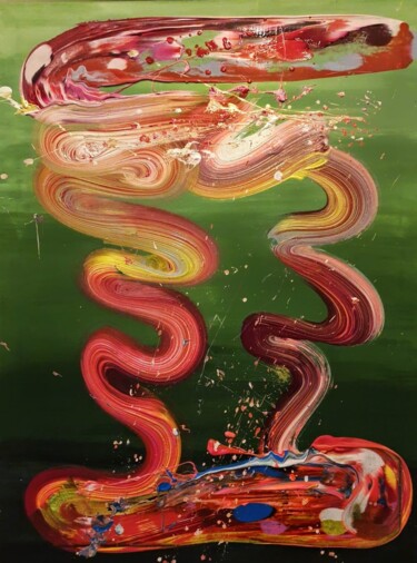 Peinture intitulée "Snake" par Burcu Panahi, Œuvre d'art originale, Acrylique