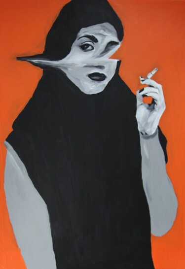 Painting titled "smoke2" by Burcu Panahi, Original Artwork, Acrylic