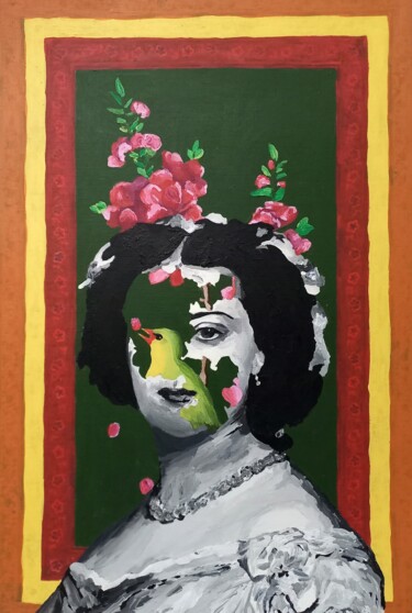 Painting titled "Ivy" by Burcu Panahi, Original Artwork, Acrylic