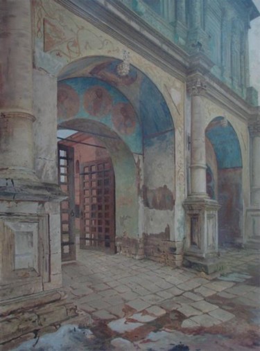 Картина под названием "Святые ворота" - Анастасия Анатольевна Бурденкова, Подлинное произведение искусства, Масло Установлен…