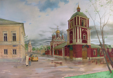 Painting titled "в Гончарах" by Anastasiia Anatolevna Burdenkova, Original Artwork, Oil