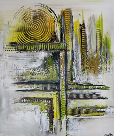 Painting titled "District - abstrakt…" by Burgstallers-Art - Alexandra Brehm, Original Artwork, Acrylic