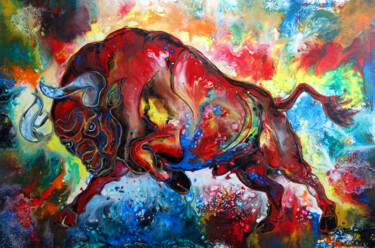 Pintura titulada "Murciélago Wandbild…" por Burgstallers-Art - Alexandra Brehm, Obra de arte original, Acrílico Montado en B…