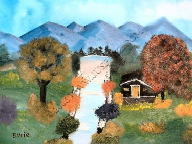 Painting titled "Distant Mountains" by Burie Smith, Original Artwork, Other