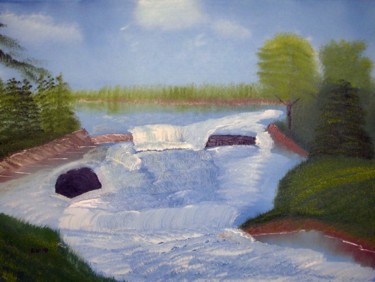 Painting titled "Rushing Waters" by Burie Smith, Original Artwork
