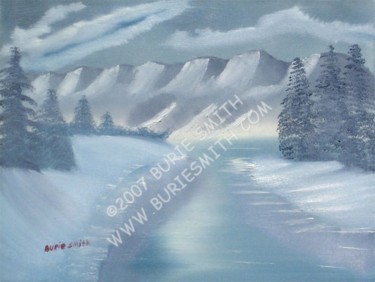 Peinture intitulée "Frozen Lake" par Burie Smith, Œuvre d'art originale
