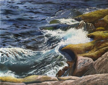 Painting titled "Kola. Barents Sea,…" by Nina Burlakova, Original Artwork, Oil