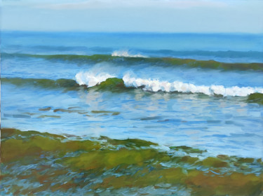 Painting titled "Sea surf" by Aleksey Burov, Original Artwork, Oil