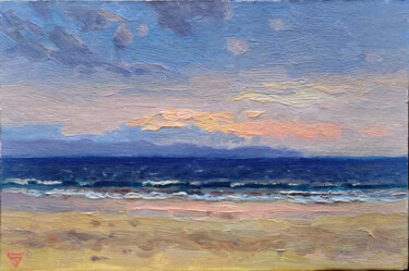 Painting titled "The sky over the sea" by Aleksey Burov, Original Artwork, Oil