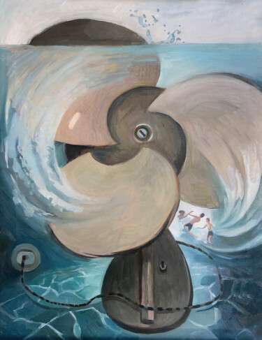 Peinture intitulée "Подводная серия" par Burtova Mariia, Œuvre d'art originale, Huile Monté sur Châssis en bois