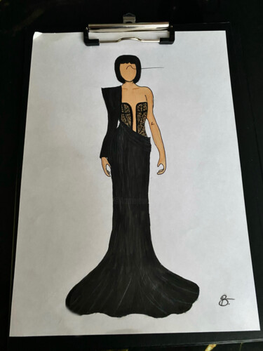 Drawing titled "BLACK" by Buse Erdoğan, Original Artwork, Marker