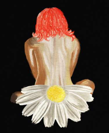 Цифровое искусство под названием "Девушка ромашка" - Bushik, Подлинное произведение искусства, 2D Цифровая Работа