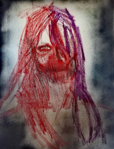 Painting titled "Manon" by Marie Busso, Original Artwork, Encaustic