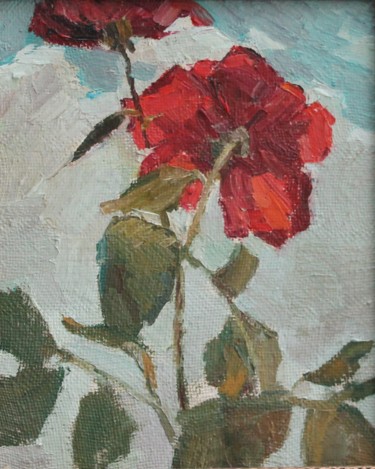 Painting titled "The roses" by Busuioc Elena, Original Artwork, Oil