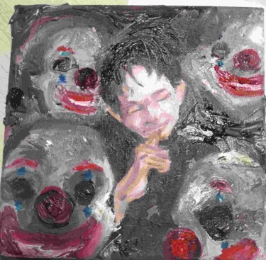 Malerei mit dem Titel "Клоун" von Busy, Original-Kunstwerk, Öl