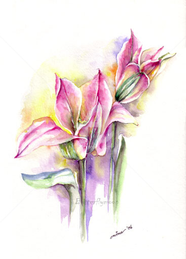 Painting titled "Tulip" by Butterflymoon, Original Artwork