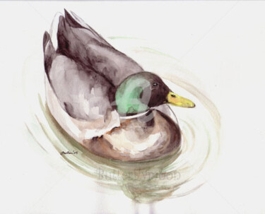 Painting titled "Canard" by Butterflymoon, Original Artwork