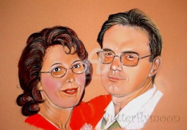 Drawing titled "couple" by Butterflymoon, Original Artwork, Pastel