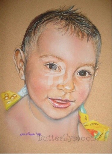 Drawing titled "portrait" by Butterflymoon, Original Artwork, Pastel