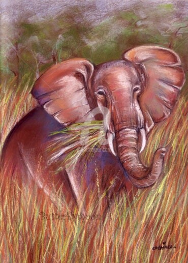 Drawing titled "Elephant2" by Butterflymoon, Original Artwork