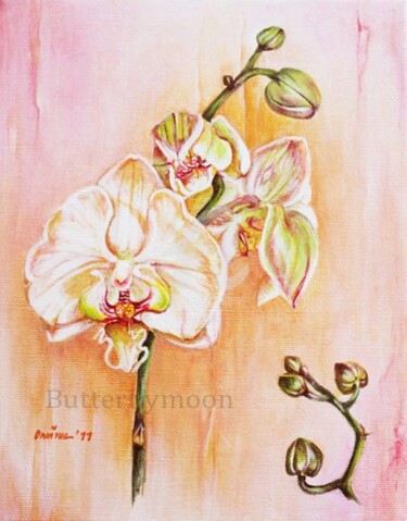 Painting titled "Orchidée" by Butterflymoon, Original Artwork