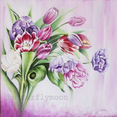 Painting titled "Bouquet à offrir" by Butterflymoon, Original Artwork