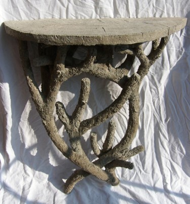 Sculptuur getiteld "CONSOLE ROCAILLE EN…" door Pascal Butto, Origineel Kunstwerk, Cement