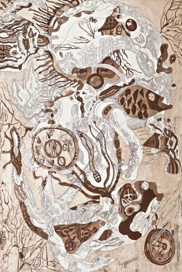 Gravures & estampes intitulée "L'homme poisson,le…" par Butty Magali, Œuvre d'art originale