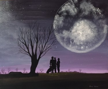 Peinture intitulée "Pleine lune" par Bruno Vasseur (BVpainting), Œuvre d'art originale, Acrylique Monté sur Châssis en bois