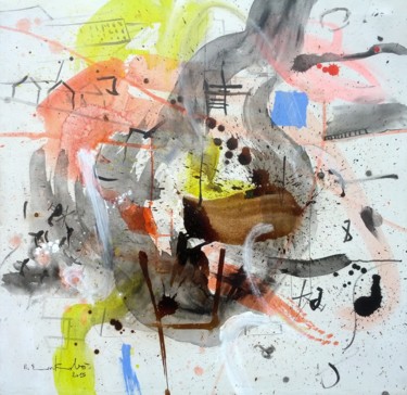Painting titled "Chaos" by Bouvy Enkobo, Original Artwork, Acrylic