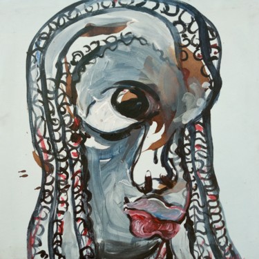 Peinture intitulée "Regard 1" par Bouvy Enkobo, Œuvre d'art originale, Acrylique